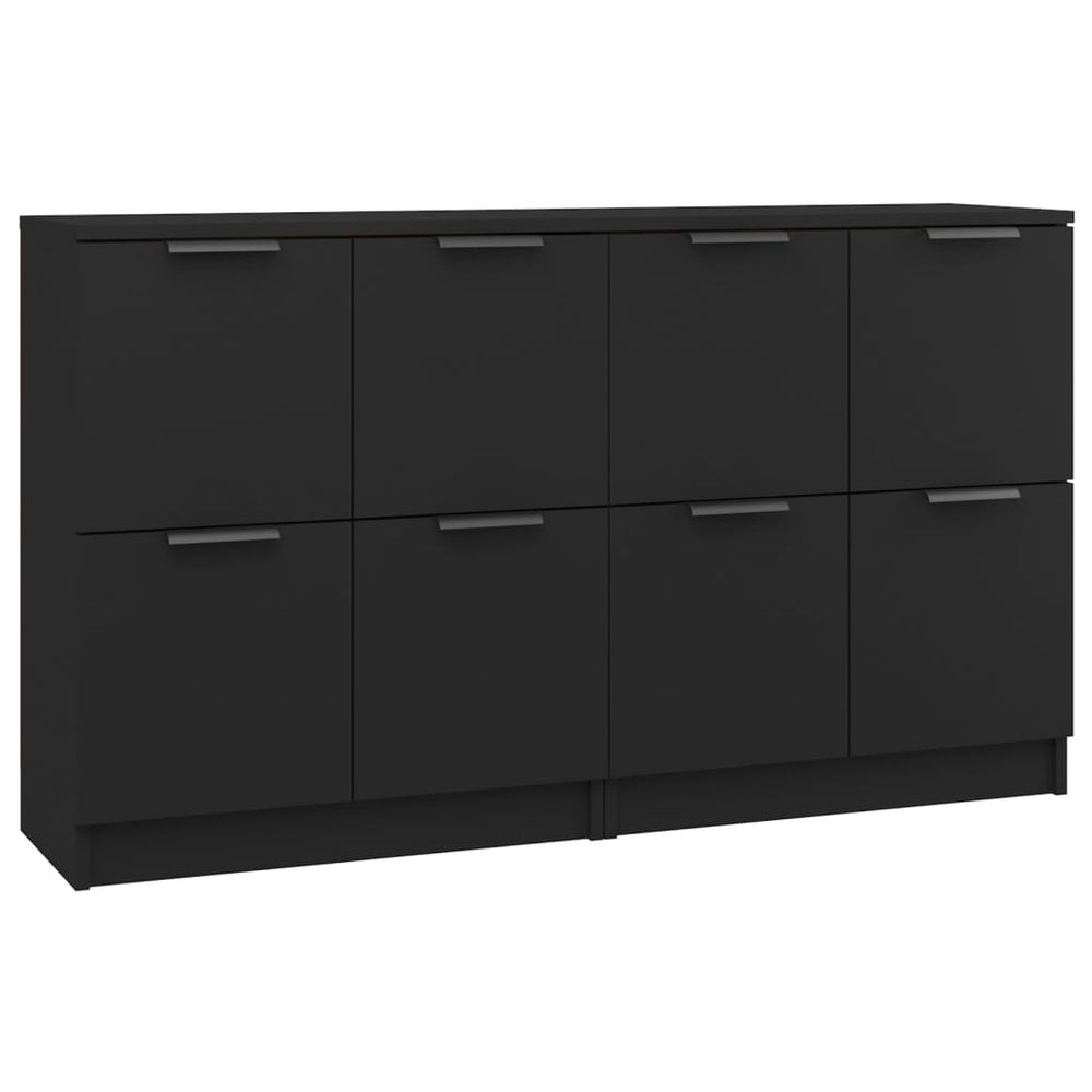 vidaXL Sideboards 2 pcs. Black 60x30x70 cm Engineered Wood