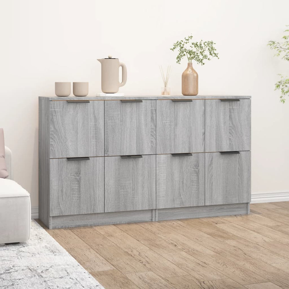 vidaXL Sideboards 2 pcs. Gray Sonoma 60x30x70 cm Engineered Wood