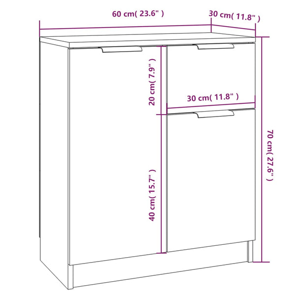 Sideboards 2 Stk. Sonoma-Eiche 60x30x70 cm Holzwerkstoff