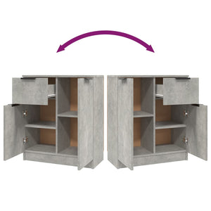 Sideboards 2 Stk. Betongrau 60x30x70 cm Holzwerkstoff