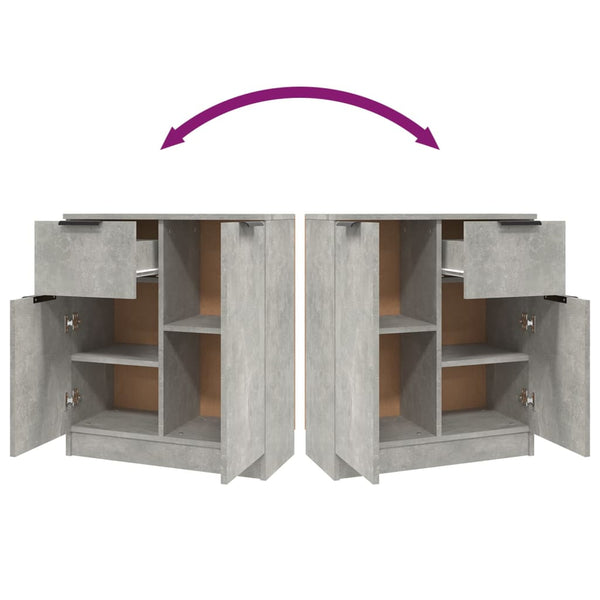 Sideboards 2 Stk. Betongrau 60x30x70 cm Holzwerkstoff