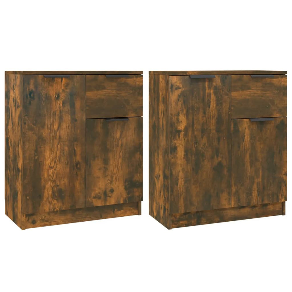 vidaXL Sideboards 2 pcs. Smoked Oak 60x30x70 cm Engineered Wood