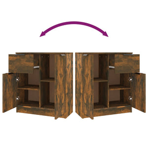 Sideboards 2 Stk. Räuchereiche 60x30x70 cm Holzwerkstoff