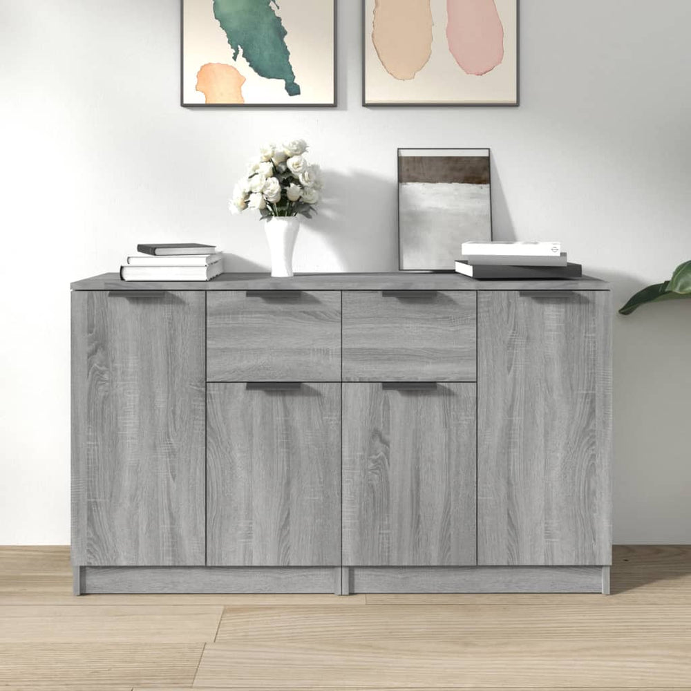 vidaXL Sideboards 2 pcs. Gray Sonoma 60x30x70 cm Engineered Wood