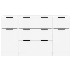 3-tlg. Sideboard-Set Weiß Holzwerkstoff