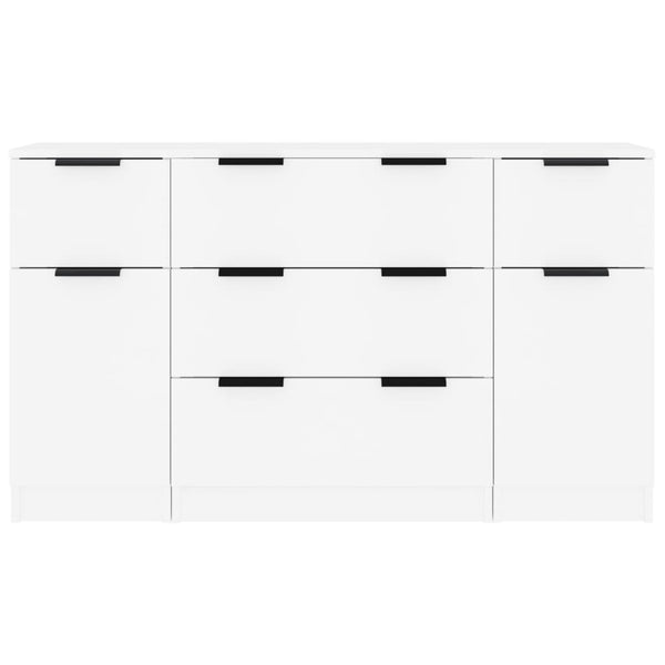 3-tlg. Sideboard-Set Weiß Holzwerkstoff