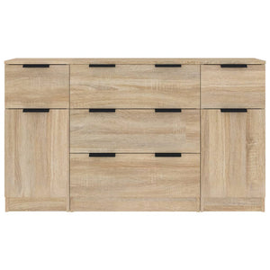 vidaXL 3-Piece Sideboard Set Sonoma Oak Engineered Wood