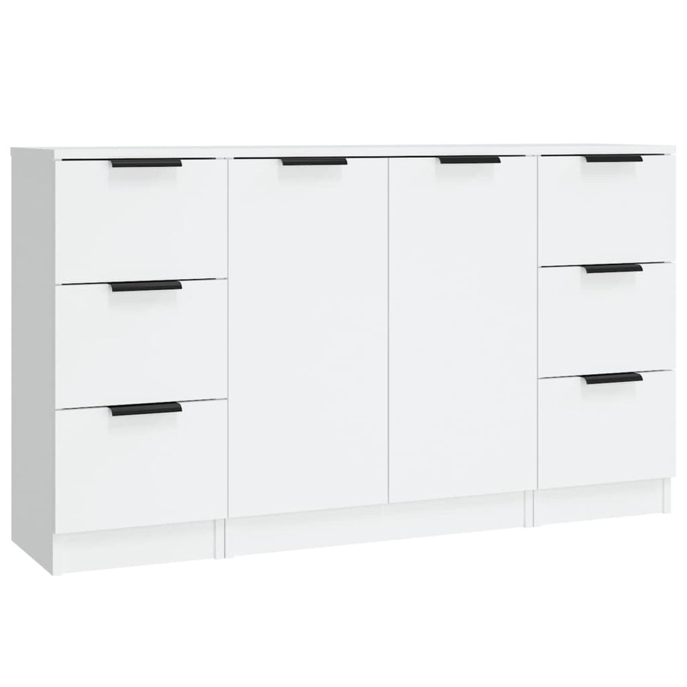 vidaXL Sideboards 3 pcs. White Engineered Wood