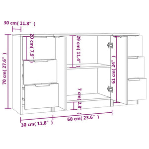 Sideboards 3 Stk. Weiß Holzwerkstoff
