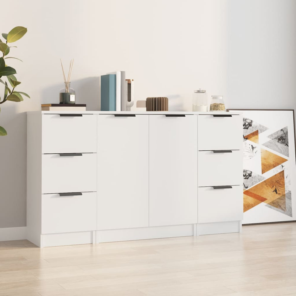 vidaXL Sideboards 3 pcs. White Engineered Wood