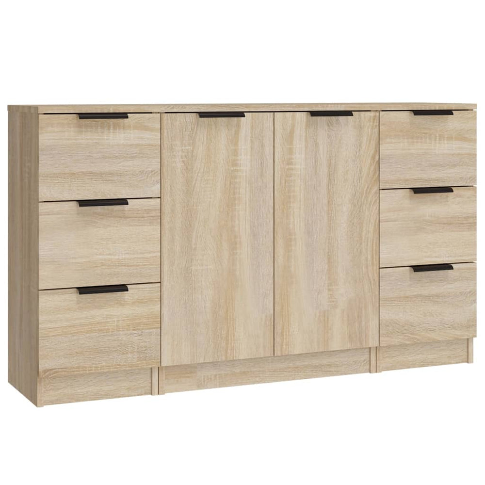 vidaXL Sideboards 3 pcs. Sonoma Oak Engineered Wood