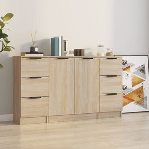 vidaXL Sideboards 3 pcs. Sonoma Oak Engineered Wood