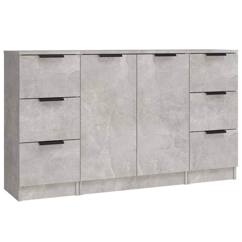 vidaXL Sideboards 3 pcs. Concrete Grey Engineered Wood