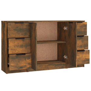Sideboards 3 Stk. Räuchereiche Holzwerkstoff
