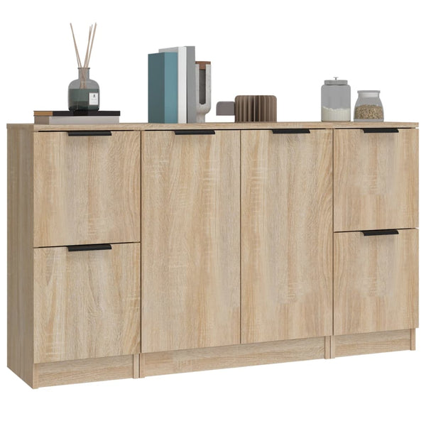 vidaXL Sideboards 3 pcs. Sonoma Oak Engineered Wood