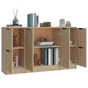 vidaXL Sideboards 3 pcs. Sonoma Oak Engineered Wood
