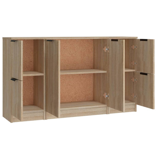 vidaXL Sideboards 3 pcs. Sonoma Oak Engineered Wood