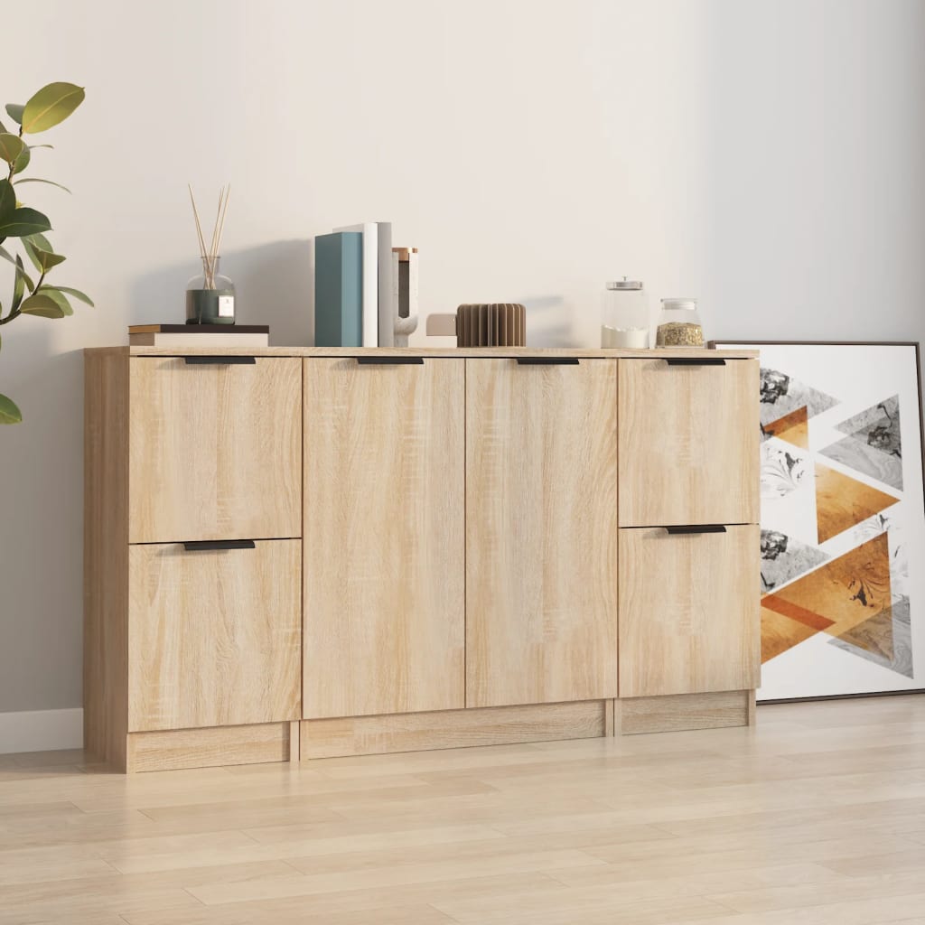 vidaXL Sideboards 3 pcs. Sonoma Oak Engineered Wood