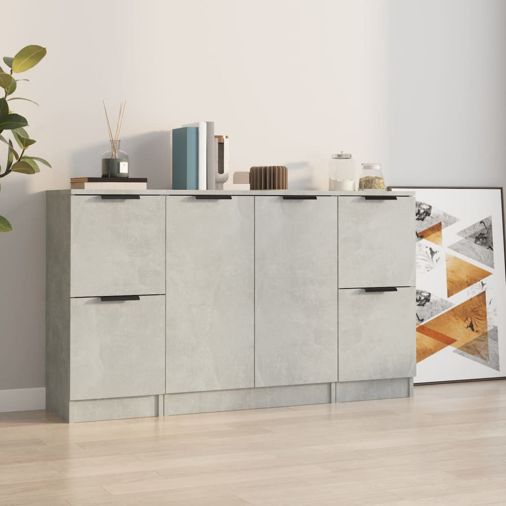 vidaXL Sideboards 3 pcs. Concrete Grey Engineered Wood
