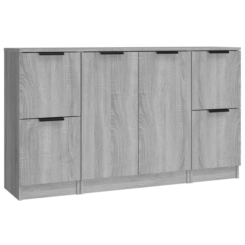 vidaXL Sideboards 3 pcs. Grey Sonoma Chipboard