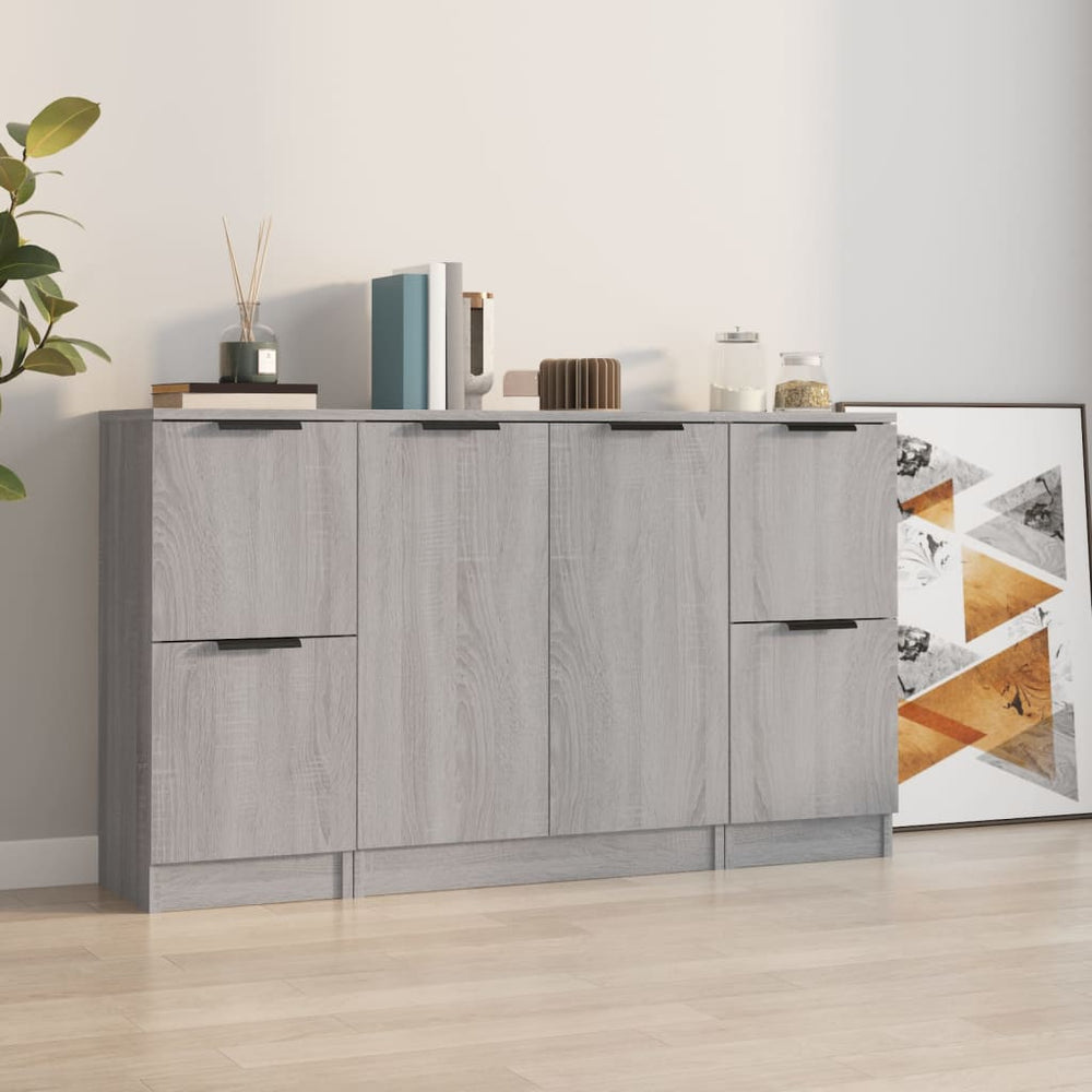 vidaXL Sideboards 3 pcs. Grey Sonoma Chipboard