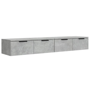 Wandschränke 2 Stk. Betongrau 68x30x20 cm Holzwerkstoff