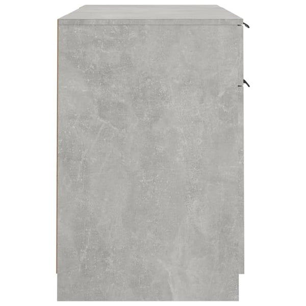 Schreibtisch mit Beistellschrank Betongrau Holzwerkstoff