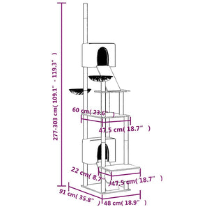 Kratzbaum Deckenhoch Creme 277-303 cm