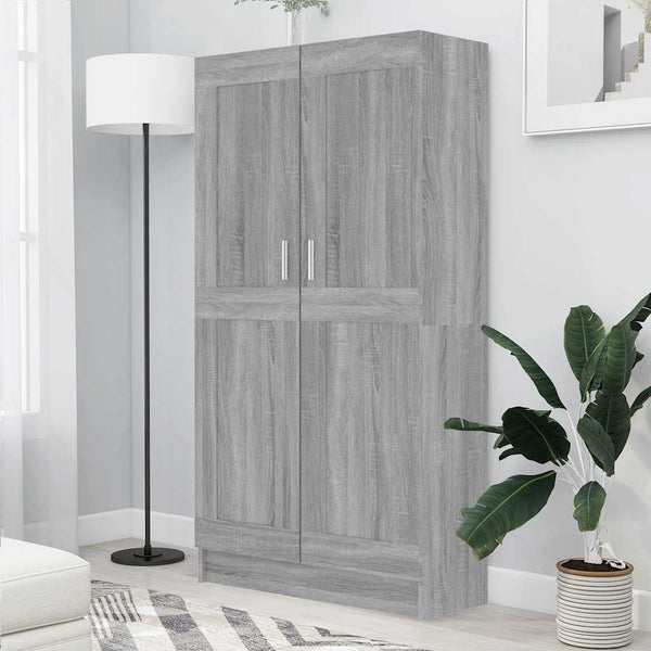 Bücherschrank Grau Sonoma 82,5x30,5x150 cm