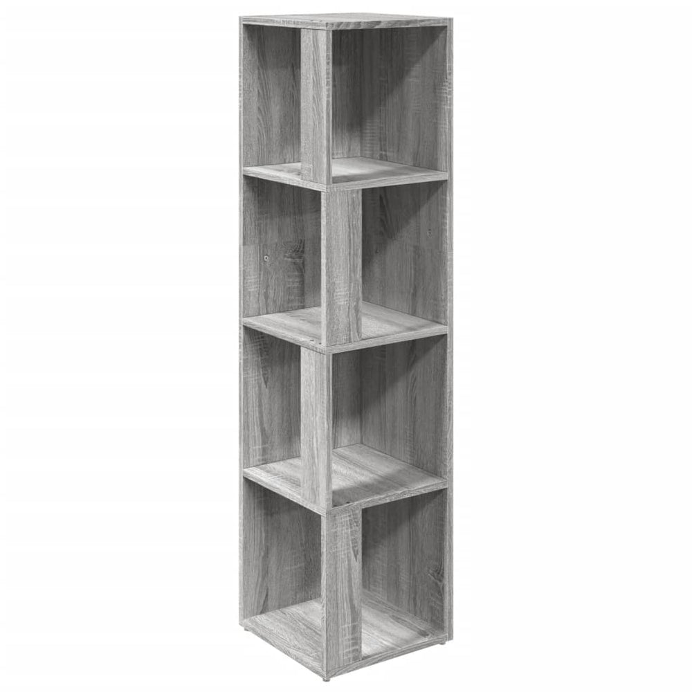 vidaXL Corner Shelf Grey Sonoma 33x33x132 cm Engineered Wood