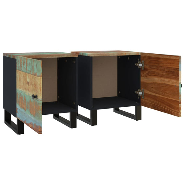 Nachttische 2er Set Altholz 40x33x46 cm