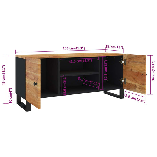 TV-Schrank Akazie Massivholz 105 cm