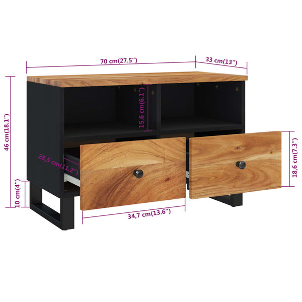 TV-Schrank Akazie Massivholz 70 cm