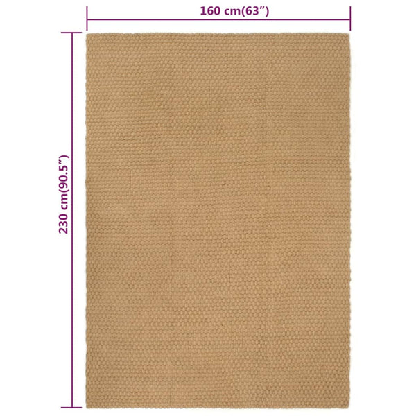 Jute Teppich Natur Rechteckig 160x230 cm