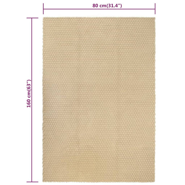 Baumwollteppich Natur Rechteckig 80x160 cm