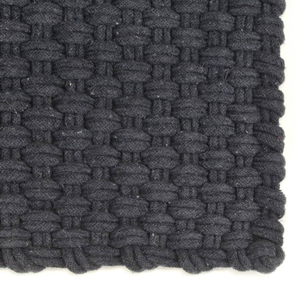 Anthrazit Baumwollteppich 120x180 cm