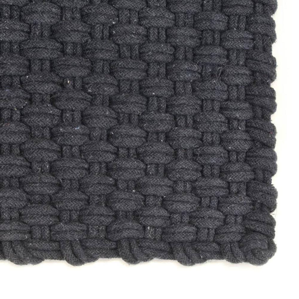Anthrazit Baumwollteppich 160x230 cm