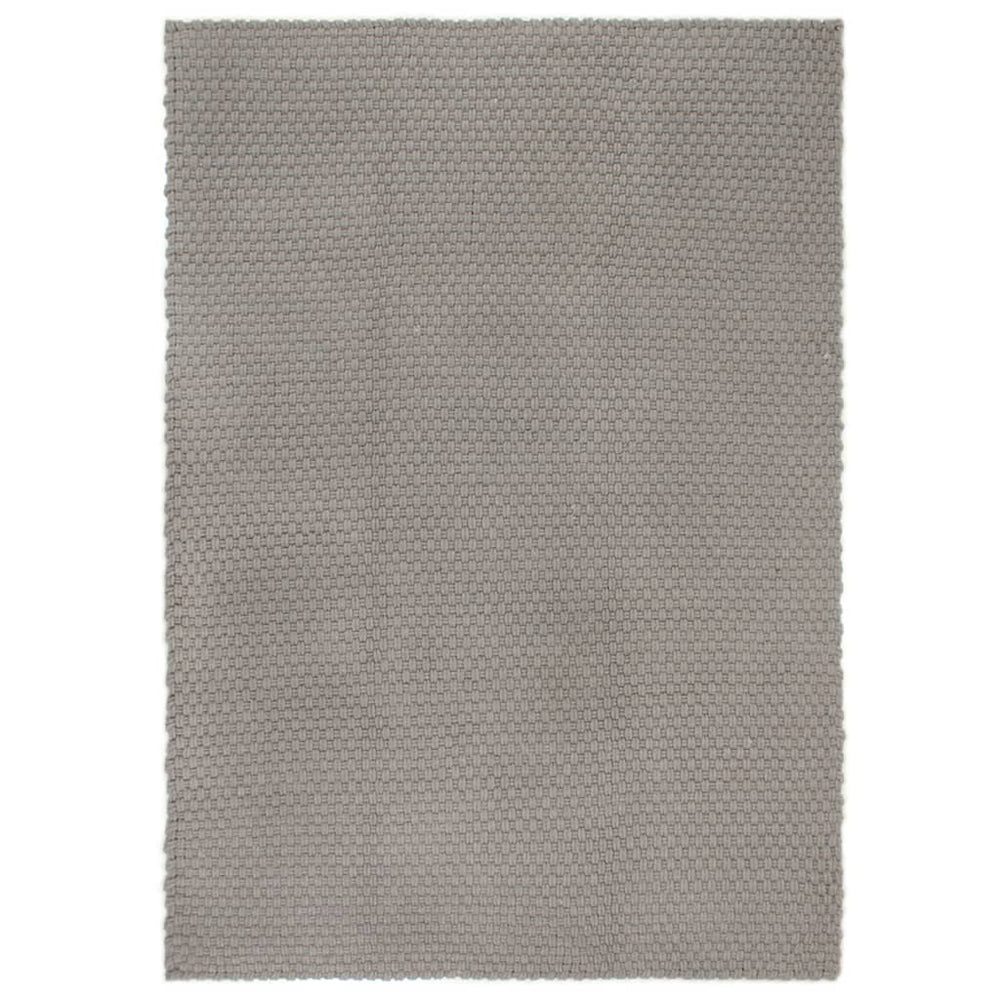Grauer Baumwollteppich 80x160 cm