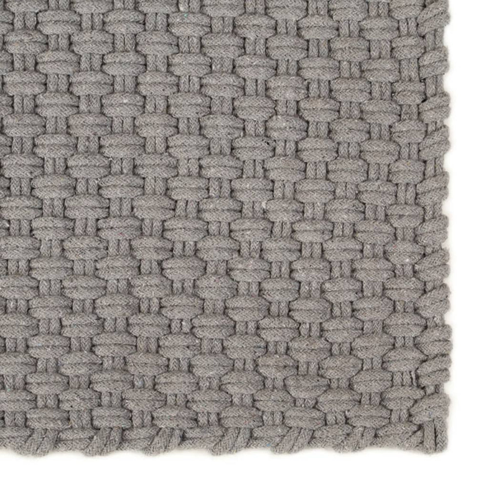 Grauer Baumwollteppich 80x160 cm