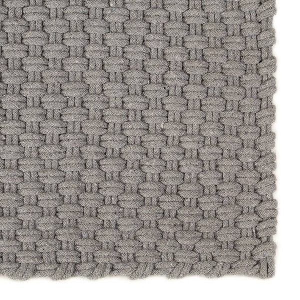 Grauer Baumwollteppich 80x160 cm