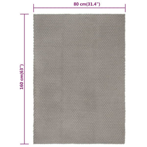 Grauer Baumwollteppich 80x160 cm