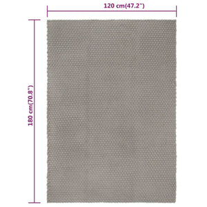 Grauer Baumwollteppich 120x180 cm