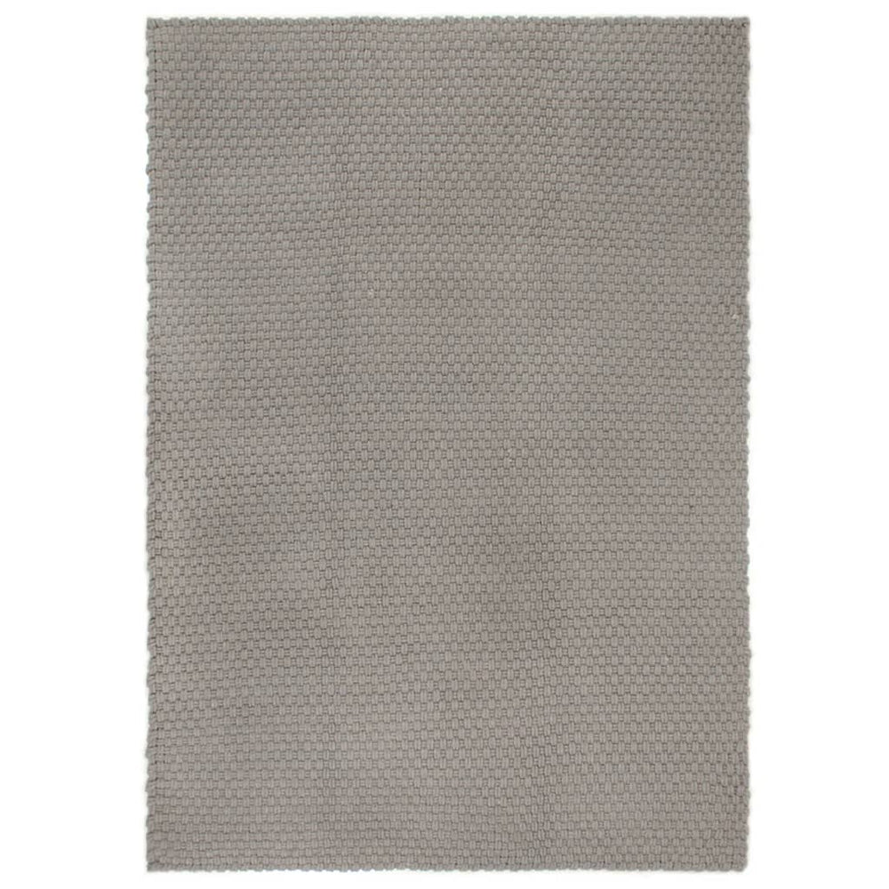 Grauer Baumwollteppich 160x230 cm