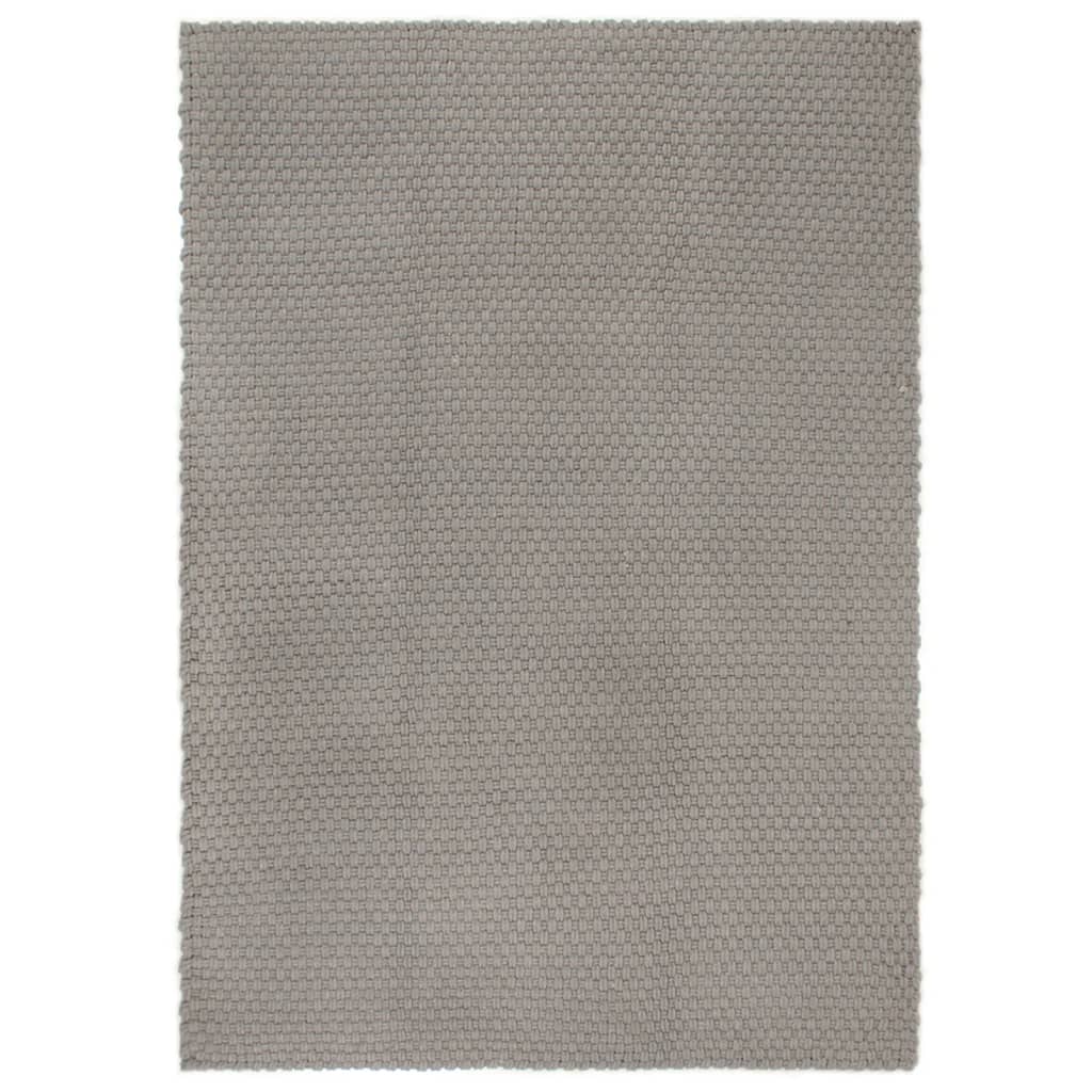 Grauer Baumwollteppich 160x230 cm