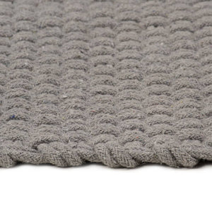 Grauer Baumwollteppich 160x230 cm