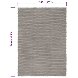 Grauer Baumwollteppich 160x230 cm