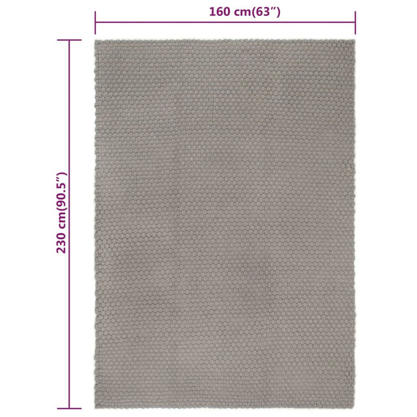 Grauer Baumwollteppich 160x230 cm