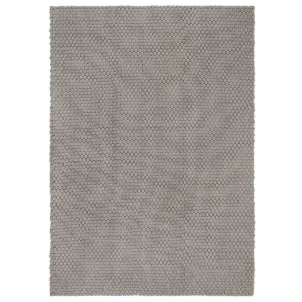 Grauer Baumwollteppich 180x250 cm