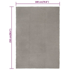 Grauer Baumwollteppich 180x250 cm