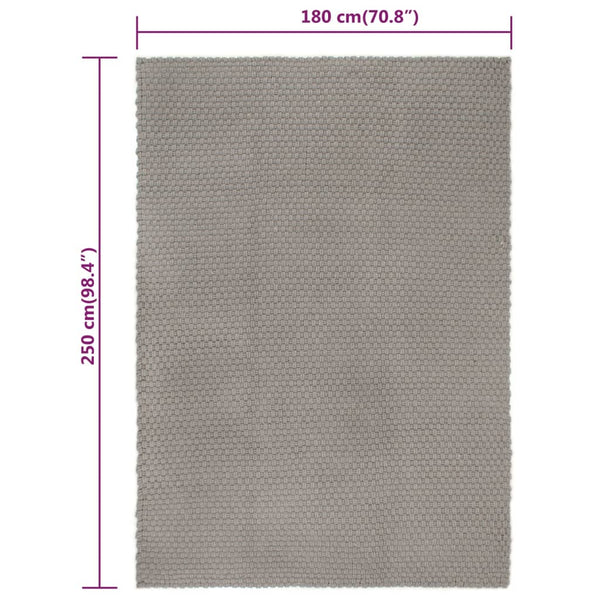 Grauer Baumwollteppich 180x250 cm